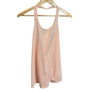 Nike Dri-Fit Athletic Tank Top Peach Halter Neck Racerback Women's XL